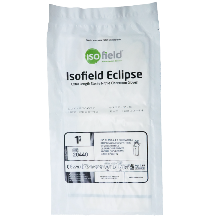Isofield® Eclipseニトリル40cm滅｜クリーンルーム（無菌室）用手袋